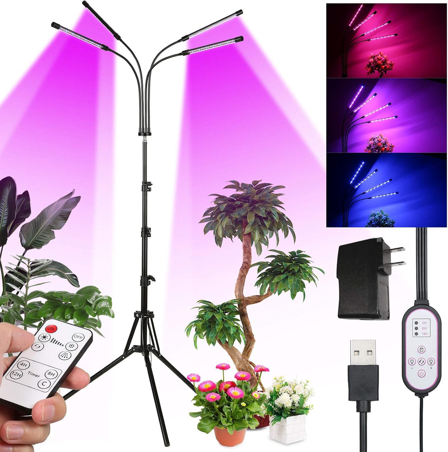 Tomshine Plant Grow Light for Indoor Plants Full Spectrum