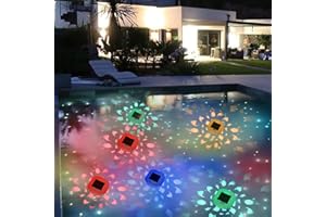 M.best Floating Pool Lights, 7 Modes 4 Color Changing IP67 Waterproof Solar Floating Pool Lights for Swimming Pool,Bath,Pond, Spa, Aquarium,Party Decoration (1 Pack)