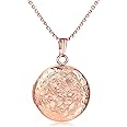 YOUFENG Locket Necklace that Holds Pictures Flower Lockets Pendant Necklaces 18K Gold Plated Gifts Jewelry