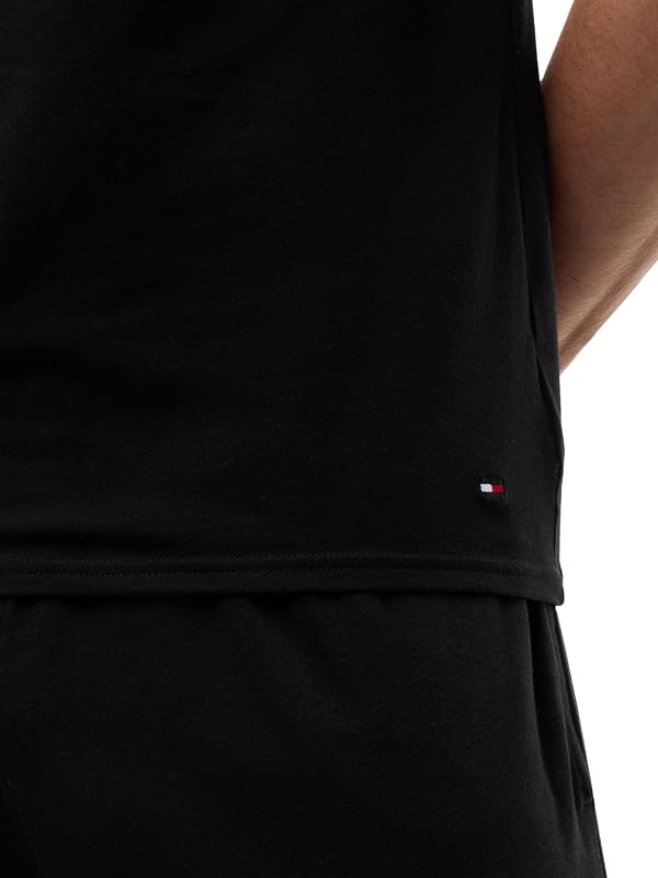 T-Shirts Manches Courtes Lot de 3 Homme Stretch Col en V, Noir (Black/Black/Black), S — photo 4 sur 5