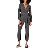 Amazon Essentials Women's Knit Surplice Jumpsuit (Available in Plus Size)