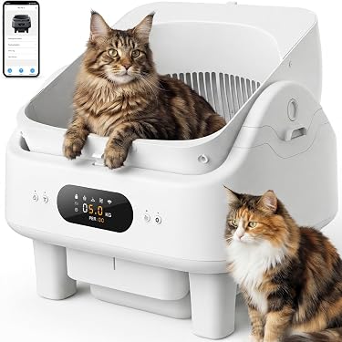 amazon cat litter boxes large Open-Top Self-Cleaning Cat Litter Box for Large Cats