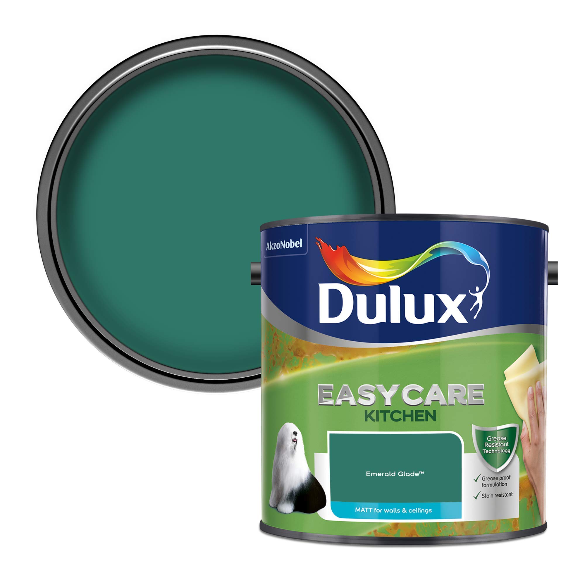 Dulux Easycare Kitchen Matt Emulsion Paint - Emerald Glade - 2.5L