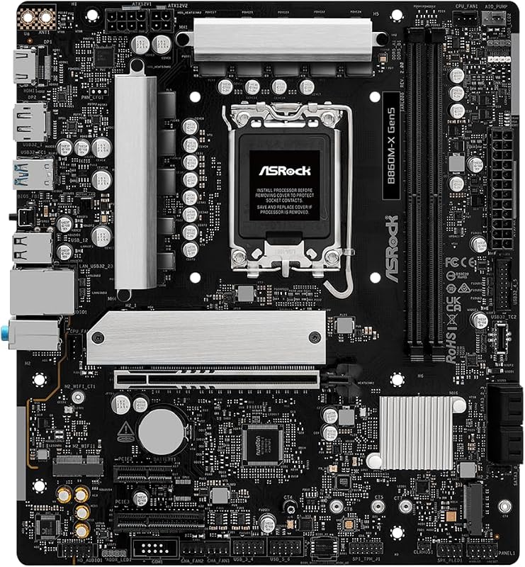 Placa Base B860M-X Gen5, Micro ATX, zócalo LGA1851, Chip Intel B860, DDR5 hasta 9066+ MHz, PCIe 5.0