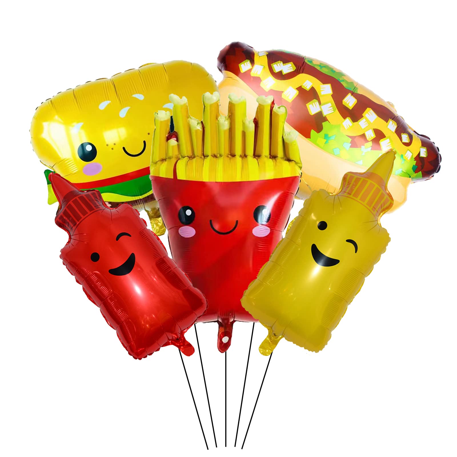 Photo 1 of chil 5PCS BBQ Party Balloons Pig Shaped Foil Balloons Ketchup Bottle Balloon Mustard Beer Mug for Birthday Baby Shower Wedding Summer Decorations Supplies