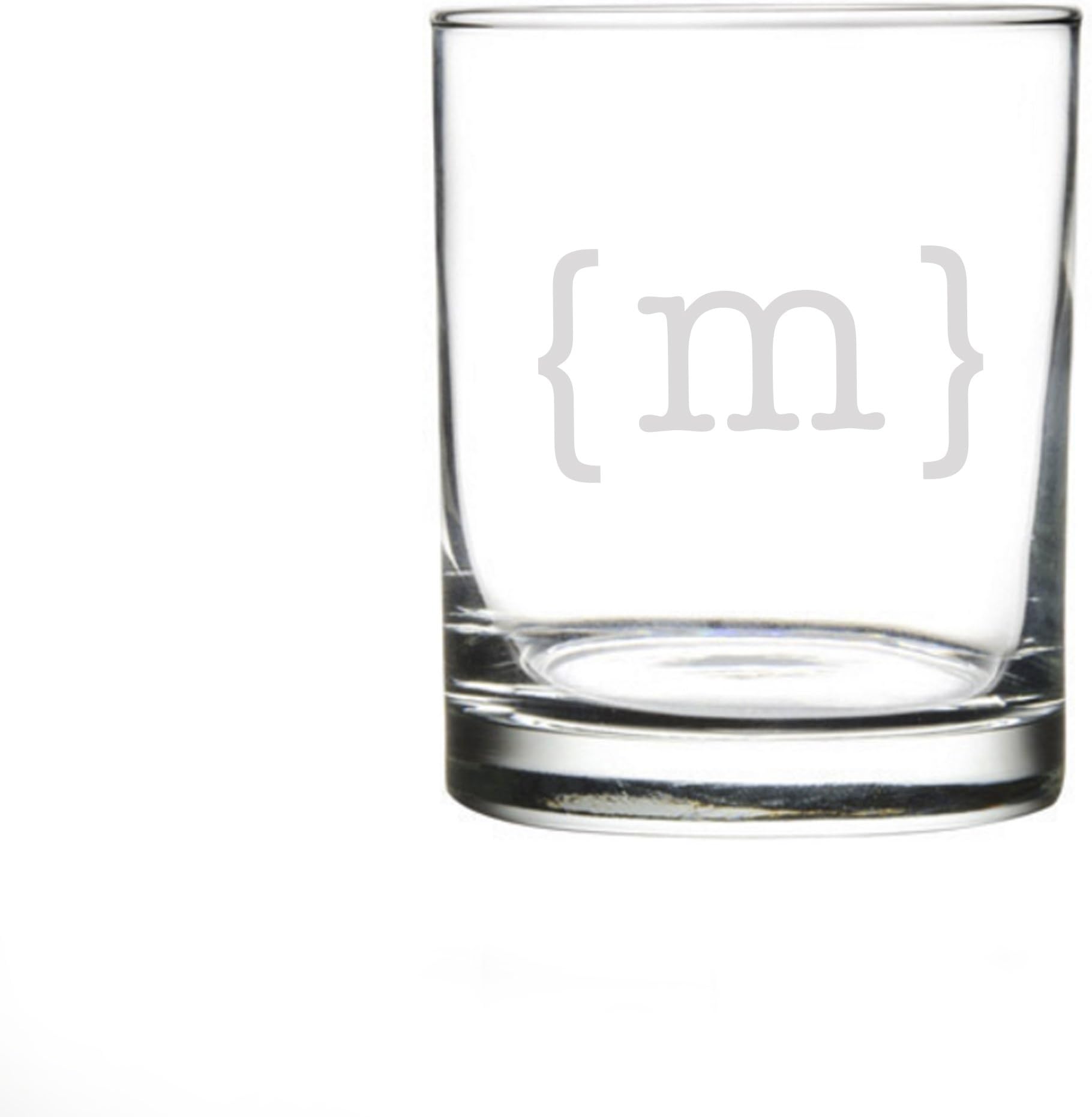 Monogrammed 12.5 oz Lead-Free Rocks Double Old Fashioned Glass by Morning Fog Studios (1 Glass M Monogram)