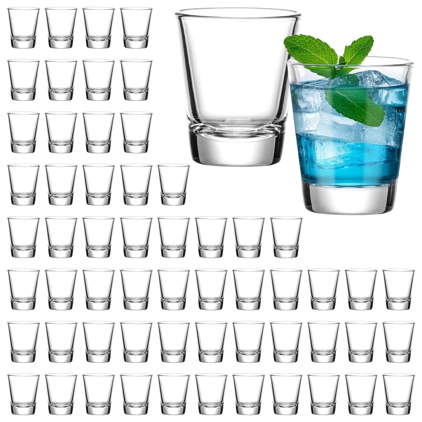 Photo 1 of SUN GKOTTA 60 Pack Glass Shot Glasses Set,1.6 OZ Shot Glasses Bulk With Heavy Base,Small mini Glass Cups for Vodka,Tequila,Espressos,Chocolate,Beer,whiskey