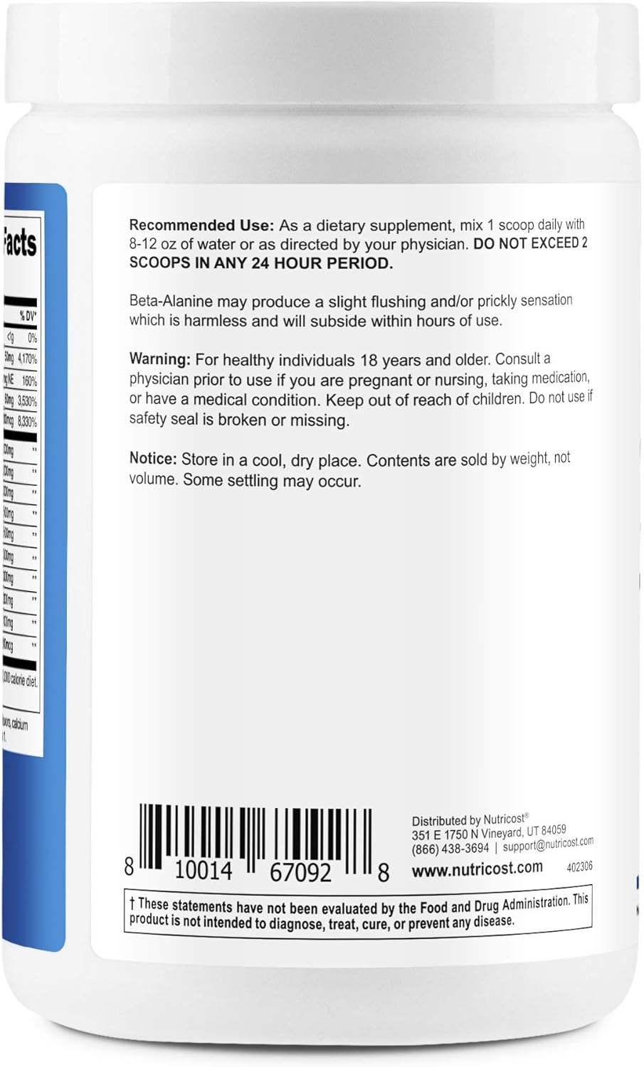 Nutricost Pre-Workout Complex Powder Blue Raspberry (30 Serv): Health & Personal Care