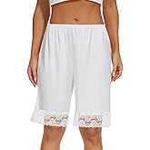 MANCYFIT Bloomers for Women Satin Pettipants for Under Dresses Culottes Slip 9" Inseam Half Slip Shorts