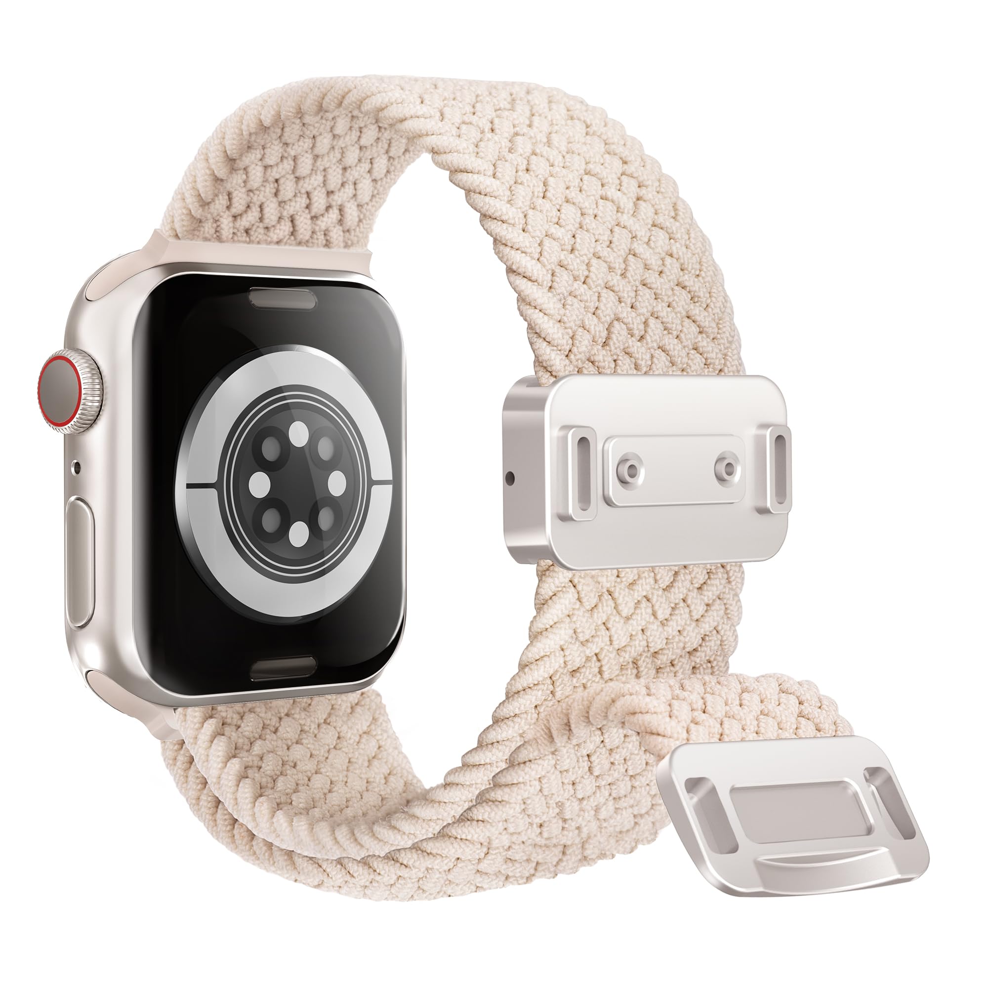 Arae Magnetic Stretchy Watch Band Compatible for Apple Watch Band 49mm 45mm 44mm 42mm, Comfortable Adjustable Straps Wristbands for iWatch Series 11 10 9 8 7 6 5 4 SE Ultra 3 2 1 Women Men,Starlight