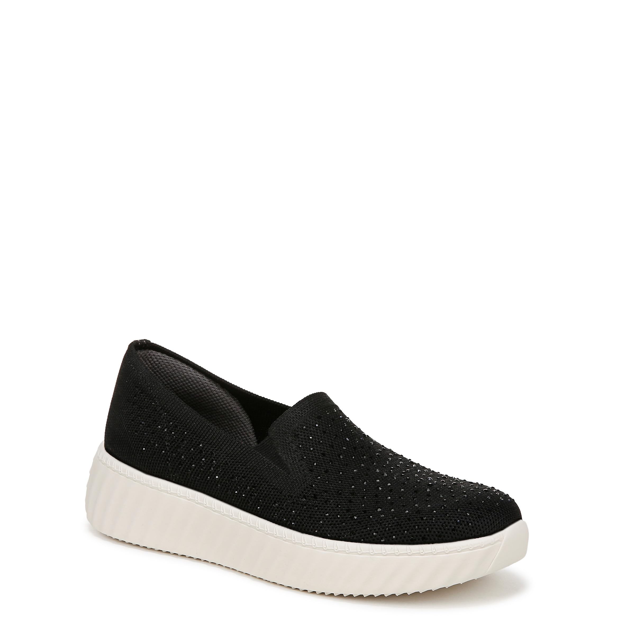 Bzees For Lifestride Women’s Wednesday Bright Rhinestone Slip-On Sneakers, Black, 7