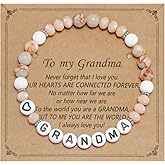 Kivosliviz Grandma Bracelets for Women Gifts from Grandkids Best Mothers Birthday Jewelry Grandma Beaded Bracelet
