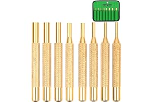 SWANLAKE GARDEN TOOLS SWANLAKE 8-Piece Brass Punch Set, Removing Repair Tool1/8" - 5/16" Brass Pin Drive Punch Set