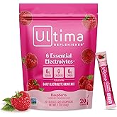 Ultima Replenisher Daily Electrolyte Powder – Raspberry, 20 Stickpacks – Zero Sugar Hydration Packets with 6 Electrolytes and Minerals – Sugar Free, Plant Based & Keto Friendly Drink Mix