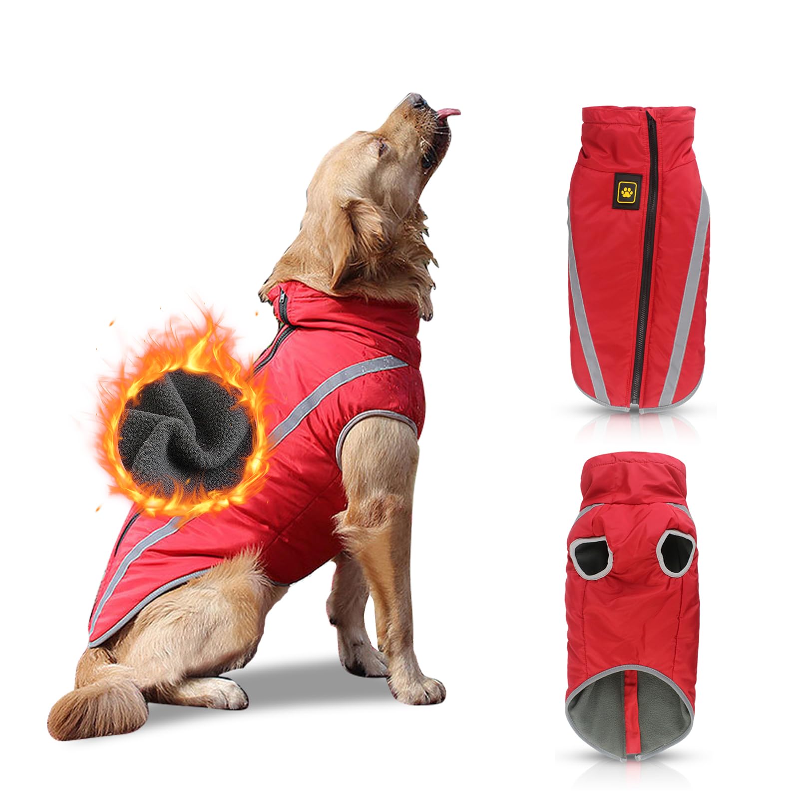 PETCUTE Dog coat Warm Vest Jacket for medium large dogs waterproof dog coat
