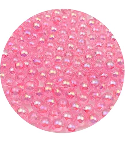 Pinhoollgo 2000pcs 4mm Acrylic Round Beads - AB Color Mixed Spacer Beads For DIY Jewelry Making