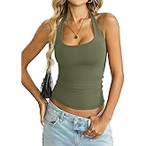 EasyGala Womens Double Lined Halter Tank Y2k Backless Shirts Sexy Scoop Neck Going Out Top Cute Fitted Sleeveless Clothes2026