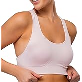 Underoutfit Racerback Sports Bra for Women - Wireless Seamless Bra with Sewn in Pads, Moisture Wicking Plus Size Support