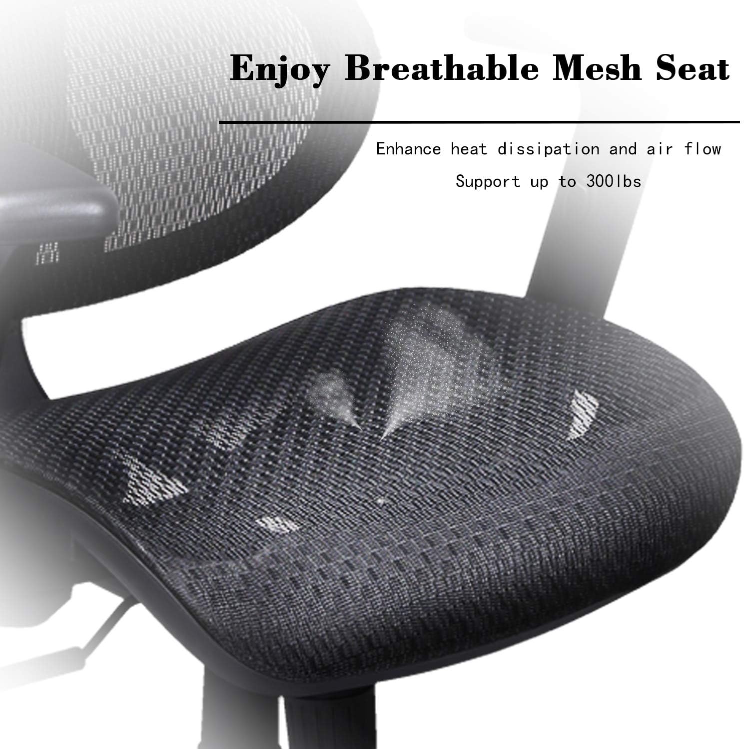 Ergousit Ergonomic Office Desk Chair Adjustable Headrest 3D Flip-up Armrests Seat Height Ergonomic Computer Chair，Executive, Drafting, Gaming or Office Chair (Black): Kitchen & Dining