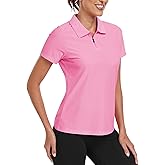 MoFiz Women's Golf Polo Shirt Short Sleeve UPF 50+ Collared 1/4 Zip Tennis Tops Quick-Dry Lightweight Cooling Athletic Shirt