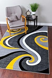 0327 Yellow 5'2x7'2 Area Rug Carpet Large New