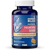 Mommy's Bliss Postnatal Support Reset My Body Gummies with Biotin & Collagen, Supports Postpartum Energy, Healing & Joint Health + Hair, Skin & Nails Health, Gluten Free, 60 Gummies (30 Servings)