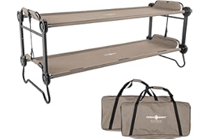 Disc-O-Bed Large Outdoor Convertible 2 Person Bench and Double Camping Cot Portable Bed Bunk System for Adults