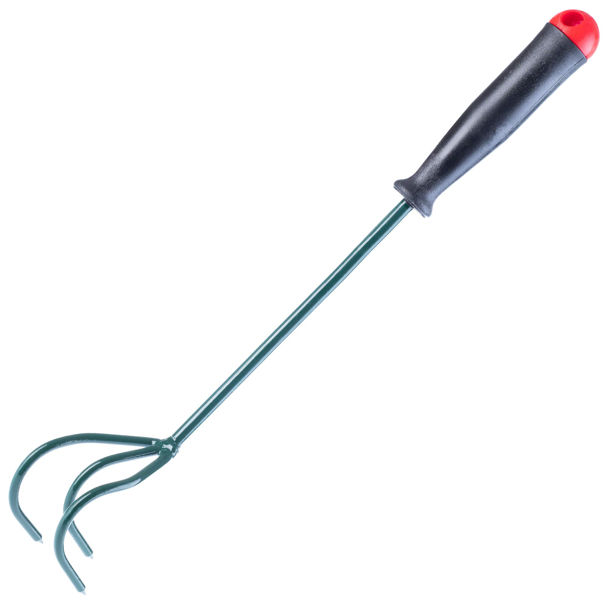 KADAX 3-Prong Small Flower Claw Garden Cultivator, Manual Human-Powered, Black Metal & Plastic, 30cm Depth, Width & Height