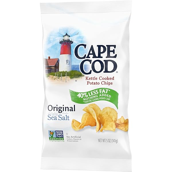 CAPE COD POTATO CHIPS, POTATO CHIPS REDUCED FAT, 5 OUNCE
