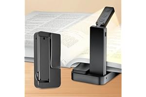 ACEES Rechargeable Book Light, Reading Lights for Books in Bed, Portable Bookmark Clip On Light,3 Color & Stepless Dimming Brightness, Up to 80 Hours Lighting, Great for Study,Travel(Black)
