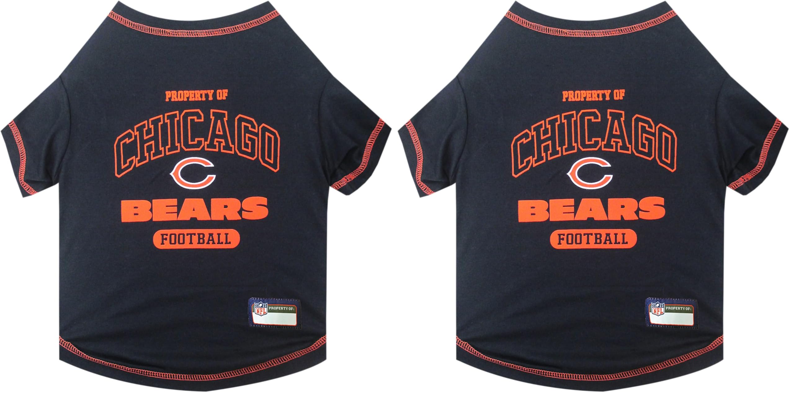 Pets First Chicago Bears Dog T-Shirt, Large (2 Pack), Black, Poly-Cotton and Satin Image