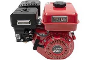 YUNLAIGOTOP Gas Engine Motor 7.5HP 212CC 4-Stroke Gas Powered Engine with Air Cooling & Air Filter, 3000W Gas Powered Engine for Go-Karts, Minibikes, Lawnmowers, Log-Splitter