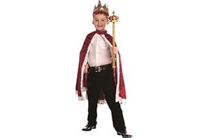 Dress Up America King Costume for Boys & Girls – Crown & Velvet Robe Set - Halloween Royal Cape Dress Up for Kids