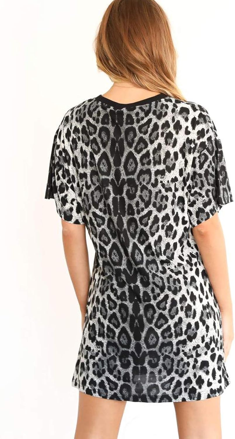 t shirt dress leopard