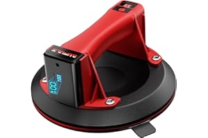 DUFULS Electric vacuum Suction Cup, 8" Glass Suction Cup, 600lbs Heavy Duty Hand-held Vacuum Glass Lifter with 21v Battery Powered, Paver Lifter for Tile, Granite