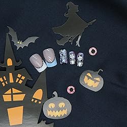 Halloween Press on Nails Medium Square Fake Nails