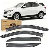 Nilight Outside-Mount Rain Guards for Chevy Equinox 2018-2024, 4PCS | Window Deflectors Window Visors for Fresh Air Circulation, Chevy Equinox 2018 2019 2020 2021 2022 2023 2024, Smoke Tinted