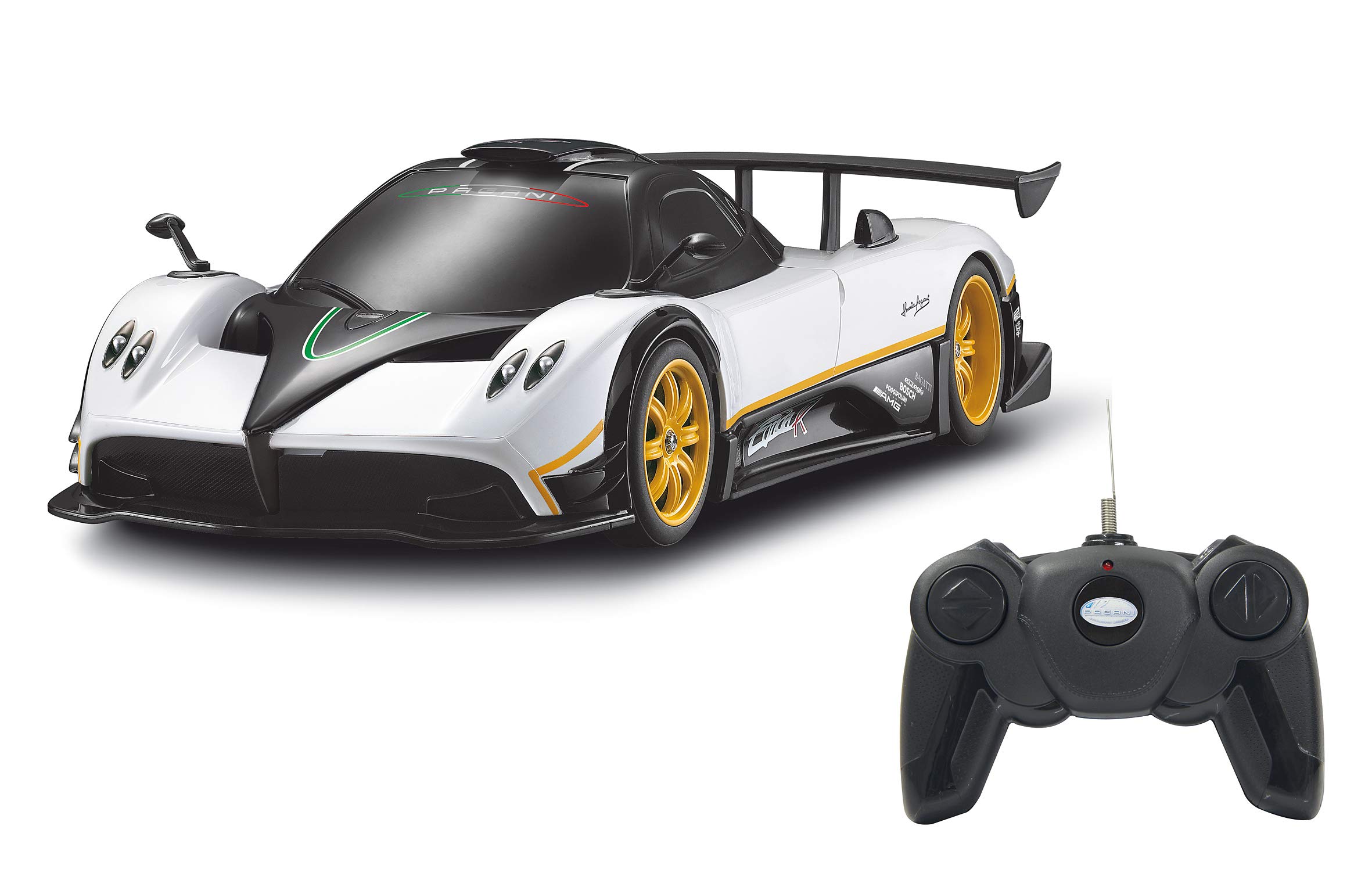 Jamara 405143 – Pagani Zonda R 1: 24 White 40 MHz –RC Car, Officially Licensed, Up to 1 Hr Drive Time, Approx. 7Kph, True to The Original, Detailed Interior, High End Finish