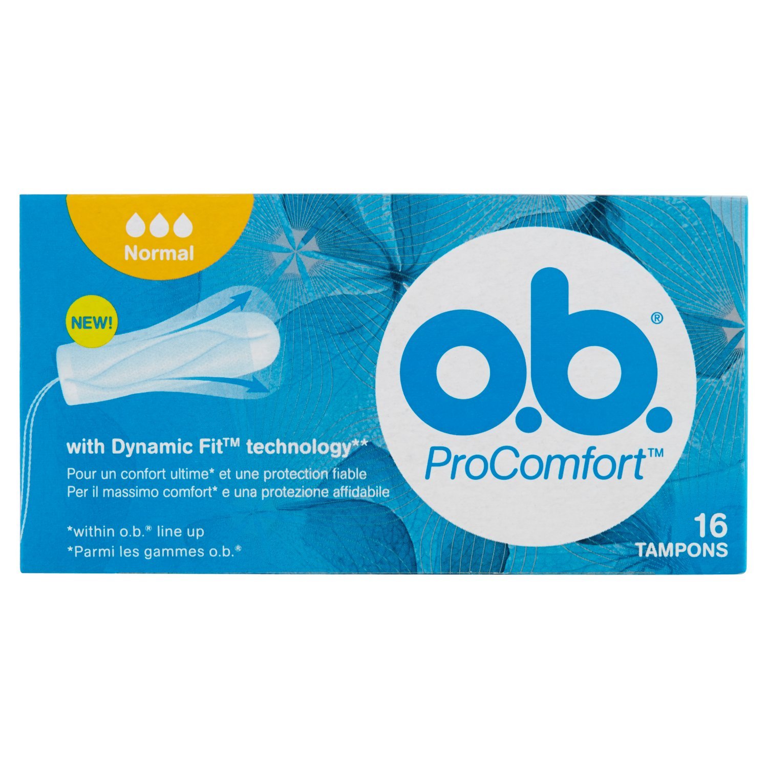 o.b. ProComfort Easy Insertion Pads and Reliable Protection 16 Pieces