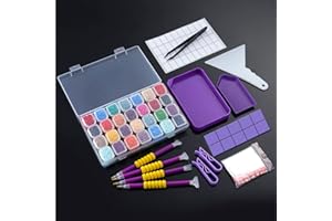KTCLCATF 56PCS DIY Diamond Painting Tools and Accessories Kits Multiple Sizes Painting Pens for Adults to Make Diamond Art Craft Tweezers Glue Diamond Correction 28 Girds Storage Box