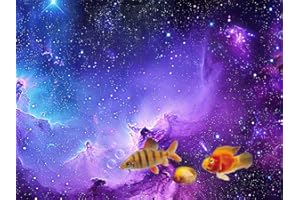 Coveimes Galaxy Aquarium Background, Purple Starry Sky Universe Space Fish Tank Background Nebula Stars Terrarium Background, Mysterious Purple and Blue Nebula Stars Tapestry Fish Tank Decorations