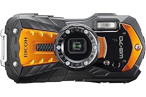 RICOH WG-70 Orange Waterproof Digital Camera 16MP High Resolution Images Waterproof 14m Shockproof 1.6m Underwater Photograph