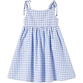 Niyage Toddler Dress Sleeveless Kids Casual Party Dresses Girls Cotton Tie Strap Bow Casual Boho Sundress