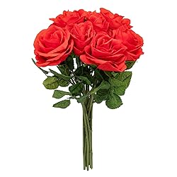 Softflame Artificial/Fake/Faux Flowers - Rose Red