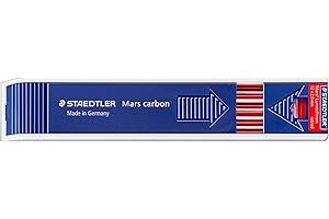 Staedtler Mars Carbon Lead, 2mm, Red, 12 Lead