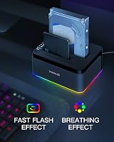 Inateck RGB Hard Drive Docking Station SA02003 USB 3.0 SATA Clone 2.5 3.5 HDD view 2