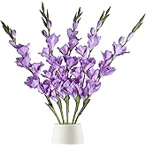 ICBOX Purple Gladiolus Artificial Flowers 33.07 in Long Artificial Flowers Gladiolus Flowers 5 PCS Silk Fake Flowers Faux Gladiolus for Home Wedding Garden Arrangement Decor