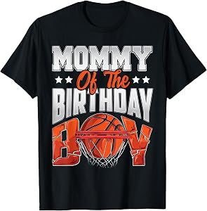Mommy Basketball Birthday Boy Family Baller b-Day Party T-Shirt Small