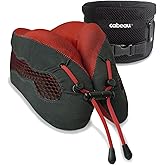Cabeau Long Haul Flight Cooling Travel Neck Pillow – Evolution Cool – Supportive Memory Foam with Airflow Vents – Compact with Carrying Case (Red)