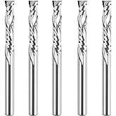 SpeTool 5Pcs Carbide Compression Router Bit Up&Down End Mills 1/8 inch Shank with 1/8 inch Cutter for CNC Mill Machine Wookwo